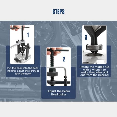 Image of Keaa Bearing Puller 3 Jaw Pilot Bearing Puller Blind Bearing Puller Set Bearing Pullers Bushing Gear Puller Small Inner Internal Bearing Puller Kit Car Motorcycle Wheel Pilot Bearing Removal Tool