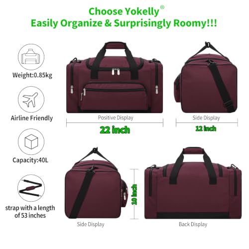 Image of 40L Gym Bag Sport Duffle Bag, Maroon