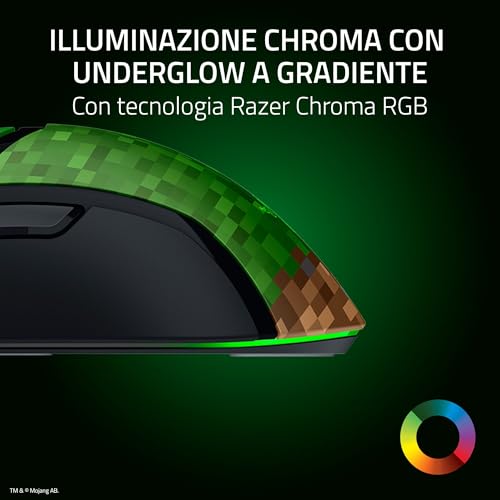 Cobra Minecraft Edition - Mouse da gioco leggero e cablato - Sensore da 8500 DPI (58 g, interruttori ottici per mouse di terza generazione, illuminazione croma, cavo Speedflex) Minecraft - Mouse gaming - Immagine 4
