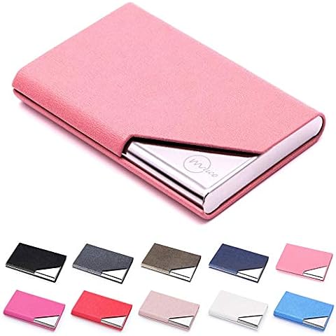 Soporte para Tarjetas de Visita de Cuero PU y Acero Inoxidable Cover