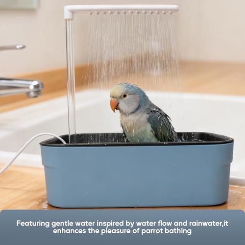 Bañera de ducha para pájaros con baño para pájaros con grifo circulante USB 4