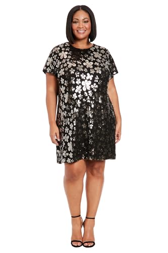 Image of London Times Women's Sequin T-Shirt Dress