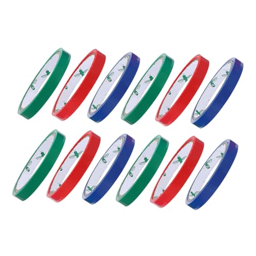 Operitacx 12 Rollos de Cintas para Embalaje y Sellar Bolsas PET 12Mm X 3000Cm Corte Personalizado para Tiendas de Conveniencia y Bolsas de Carne
