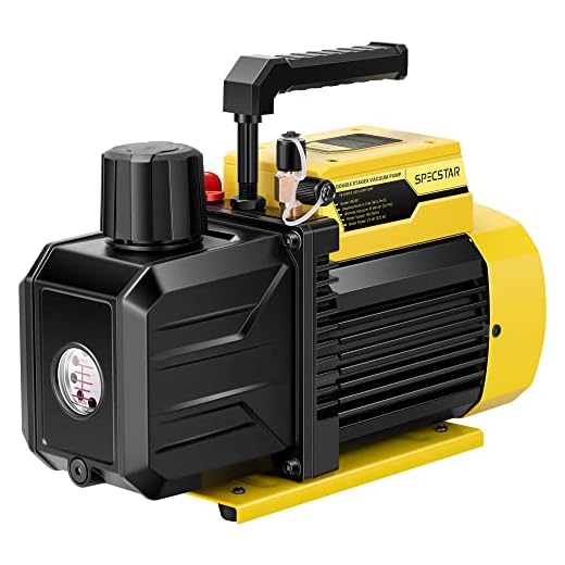 SPECSTAR 110V 1/2 HP 5 CFM Dual Stage Rotary Vane HVAC Air Vacuum Pump for R12 R22 R134a R410a Systems with 2 Oil Bottles