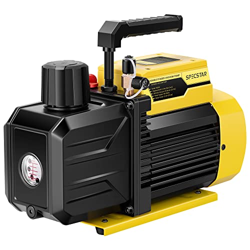 SPECSTAR 1/2 HP 5 CFM 110V Dual Stage Rotary Vane HVAC Air Vacuum Pump for R12 R22 R134a R410a Systems with 2 Oil Bottles by SPECSTAR - Used condition - US$91.79