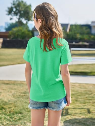 Image of Imily Bela Girls Short Sleeve T Shirts Casual Crewneck Fashion Tees Kids Summer Tops 5-14 Years