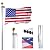 Voilamart 25 FT Sectional Flag Pole Heavy Duty Aluminum Outdoor In ground Flagpole with 3'*5' American Flag and Gold Ball for Residential or Commercial Use