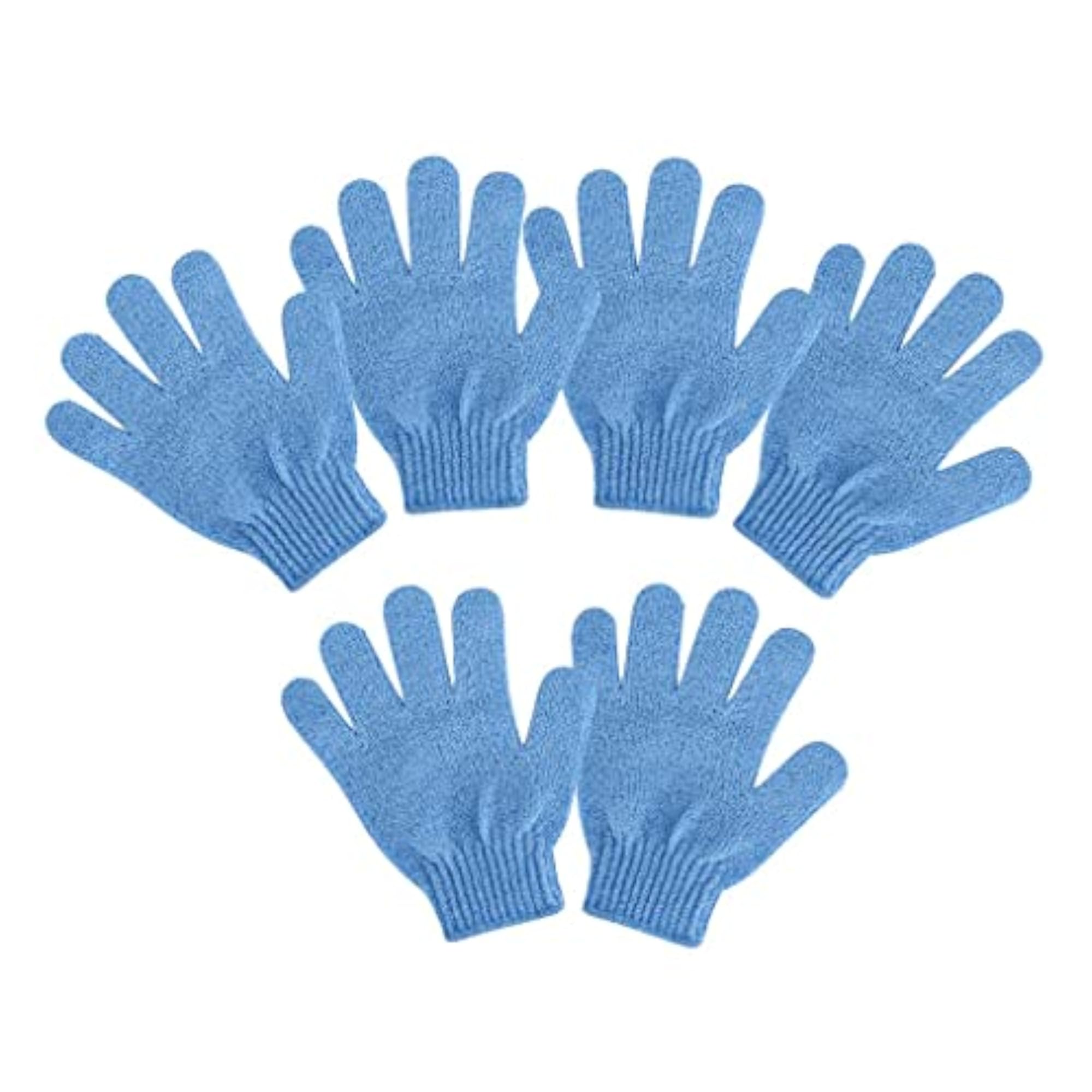 6 Pieces Exfoliating Body Scrub Shower Gloves Bath Massage SPA Mitts Blue