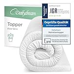 Dailydream Surmatelas 160 x 200 cm, Mémoire de Forme, 5 cm épaisseur, «Edition Aloe Vera, Model M », pour Matelas, canapé ou lit de Camp, sur-Matelas pour Adulte, Memory Foam Mattress Topper