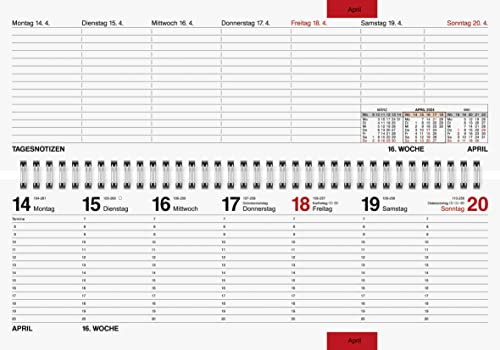 rido/idé Weekly calendar model septant 2024 2 pages = 1 week sheet size 30.5 x 10.5 cm blue - Image 2