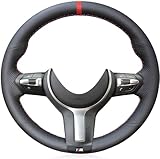 Eiseng DIY Sew Black Microfiber Leather Car Steering Wheel Cover for BMW 3 Series F30 F10 M Sport/for 2014-2017 M3 M4 M5 M6 F12 F13 M240i F39 X2 M35i F85 X5 M F86 X6 M Interior Accessories