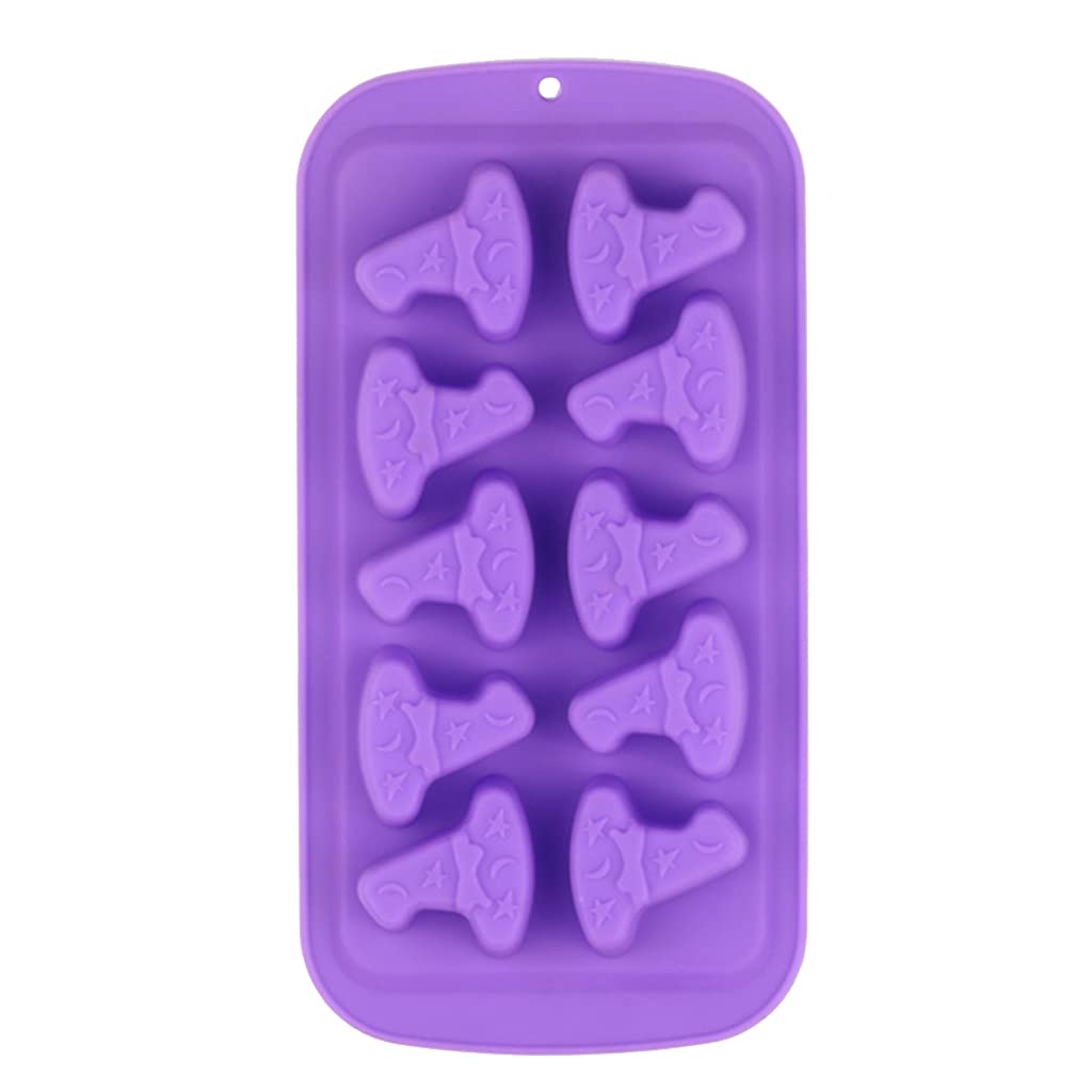 Kalttoy Purple Wizard Hat Cookie Environmentally Cartoon Press Food-Grade Silicone Baking Utensils Easy Safe Fondant Cake Mold Sugarcraft Mold