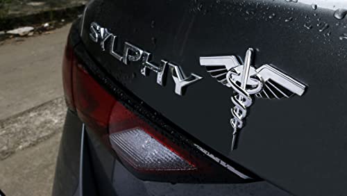 Caduceus Snake Stick Wings Metal Sticker For Car, Double Snake Decal, Medical Emergency Zinc Alloy Emblem, For Automobile, Motocycle (Double Silver) #TOP2
