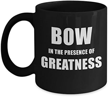 Bow In the Presence Of Greatness Mug Acrylic Coffee Holder Black 11oz Rap Song Popular Quote image 3