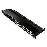 Vertical Cable Cat6A 48 Puertos Blindados Tipo Corona 19' Horizontal Rackmount 1U Panel de Patch