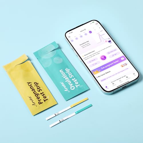 Image of Areta Ovulation & Pregnancy Test Strips Combo Kit, 30 LH + 10 hCG | At-Home Ovulation Tracking, 30 LH + 10 hCG Test Strips Blue, Expiration Date 11 /21 /2026