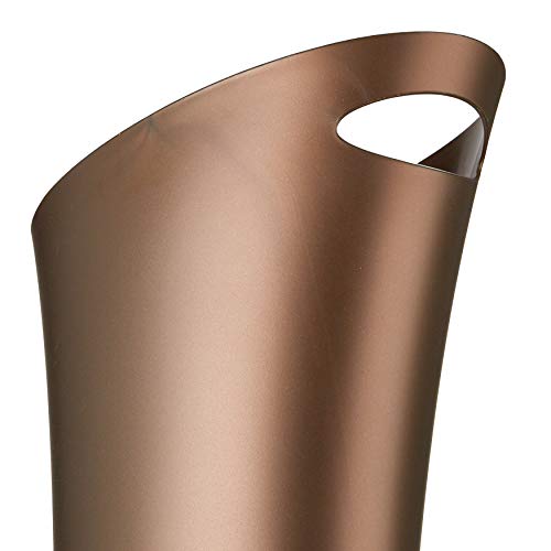 Umbra Skinny Sleek Stylish Bathroom Trash Small Garbage Can Wastebasket for Narrow Spaces at Home or Office 2 Gallon Capacity Bronze