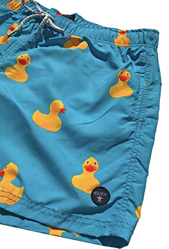 Molokai Mens Swim Trunks Quick Dry Elastic Waist Drawstring (Rubber Ducks, Large) #TOP2