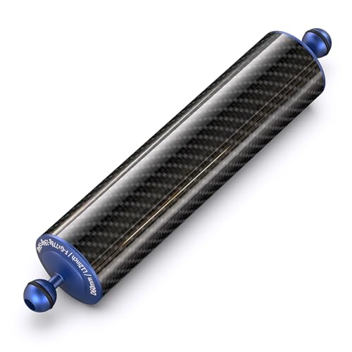Carbon Fiber Underwater Float Arm with Dual Ball Mounts for Photography and Video, Compatible with Diving Trays, Video Lights, Strobes (Blue, 60mm12')