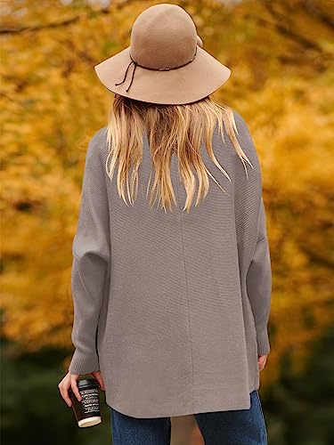 Image of ANRABESS Womens Casual Fall Sweater Turtleneck High Neck Batwing Sleeve Oversized Sweater Dress