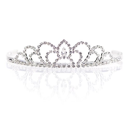 Anderson’s Sissy Tiara, 1-1/4 Inches High, Silver Rhinestone Crown, Prom