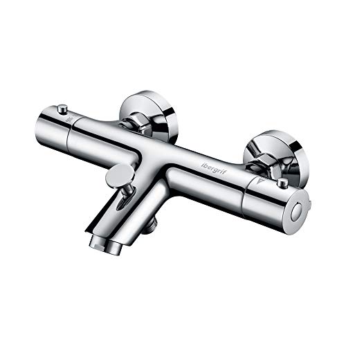 Ibergrif - Mitigeur Thermostatique de Bain-Douche, Robinet de Baignoire Universal, Chromé
