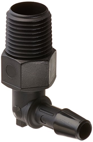 Eldon James L2-3BN Black Nylon Threaded Elbow, 1/8-27 NPT Thread to 3/16