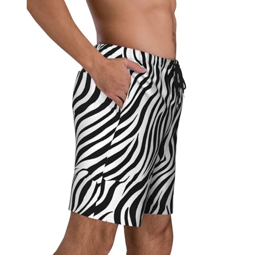 Zebra Print Print Men's Beach Pants Lightweight Quick-Dry Swim Pants with Mesh Lining for Men3