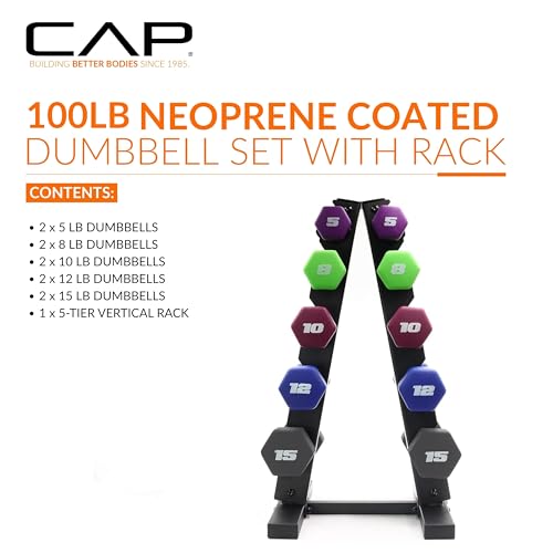 Image of CAP Barbell Neoprene Dumbbell Weights Pairs & Sets | Color Series