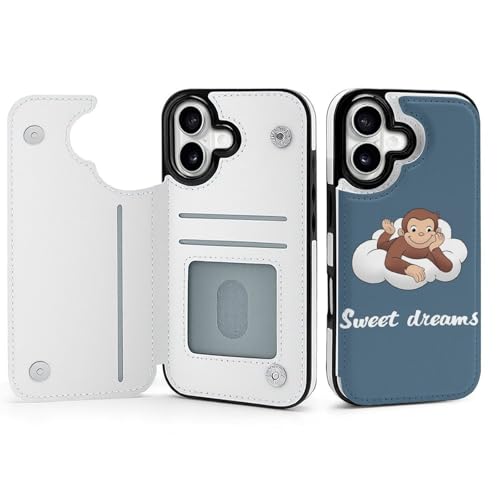 手帳型 おさるのジョージ (2) 対応 iPhone 17 ケース カード収納 スマホケース 財布型 携帯ケース 軽量 全面保護 スタンド機能 おしゃれ お祝いギフト