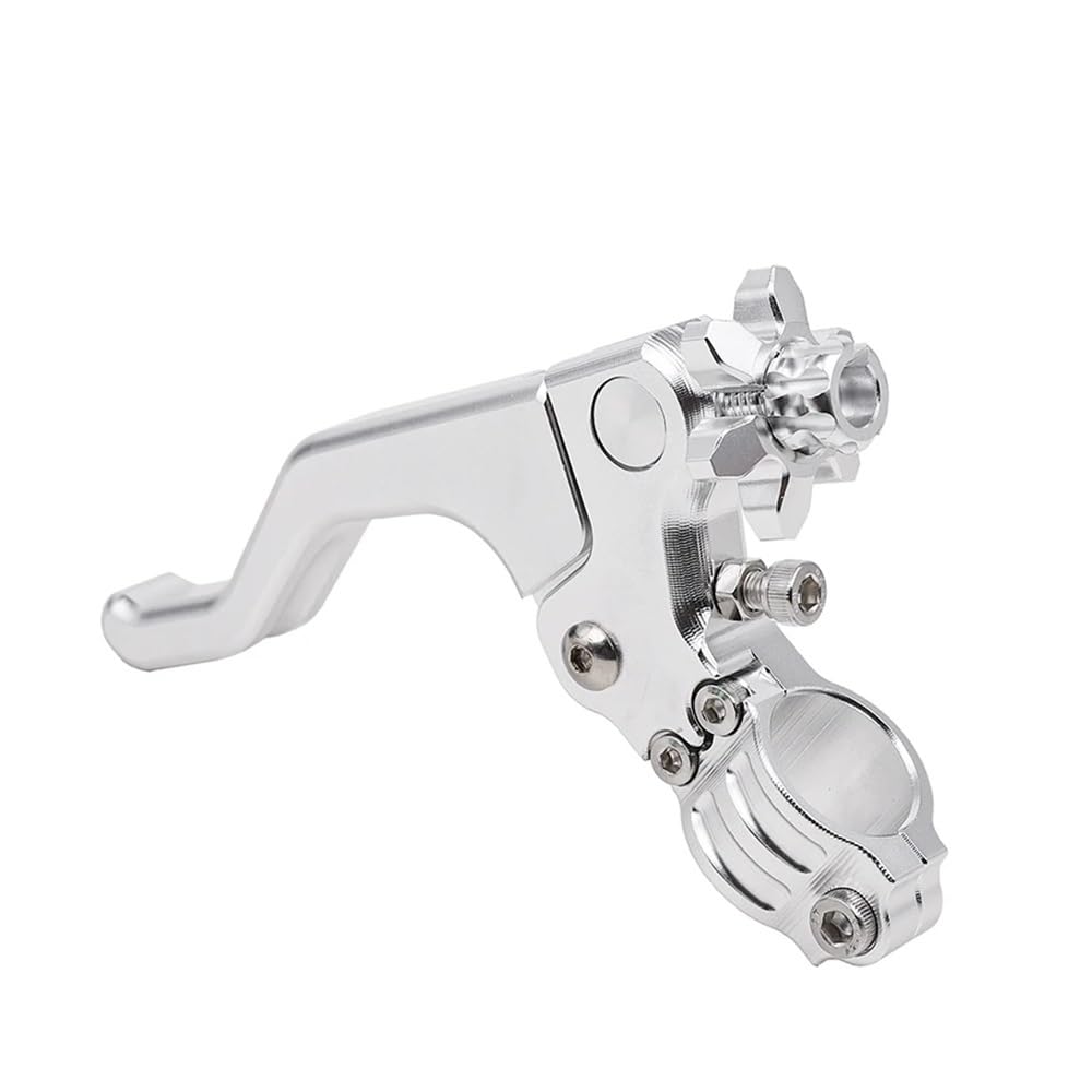 BEQLXTA Brake Clutch Adjustable Lever​ Universal Motocross Short Stunt Clutch Lever for Motorcycle Accessories Street Grips Handle and Ends Handlebar Grip(Silver)