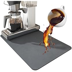 Alfombra Para Fregadero tekenewbse Alfombrilla Escurreplatos de Café, 50×40cm Alfombrilla Cafetera, Súper Alfombra Escurreplatos, Estera Fregadero Secado Rápido, Drying Mat Antideslizante para Encimera de Cocina