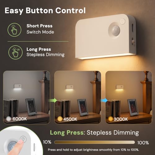Image of L LOHAS LED Motion Sensor Night Light, Stair Lights Indoor, 1000mAh, 6 Pack