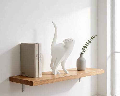 Estatua de gato orgulloso blanco 7 pulgadas miniatura 2