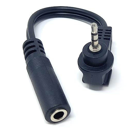 DRUT 2pcs 10cm Right Angled 2.5mm Stereo Jack to 3.5mm Socket Adapter Cable Lead, Black, 10 cm
