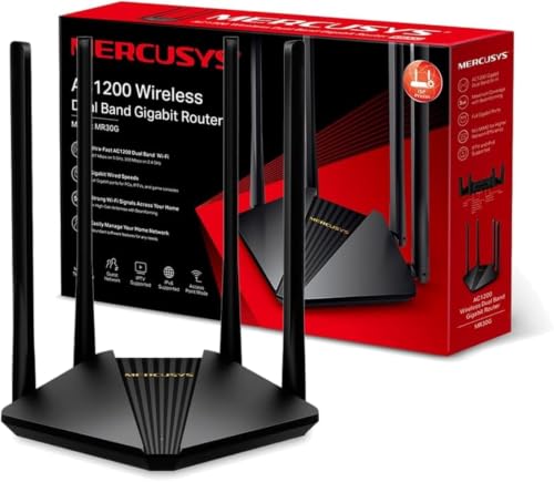 MERCUSYS   MR30G AC1200 Dual Band Wireless Gigabit Router, MU MIMO, Beamforming, Listo para IPTV sin Problemas, fácil instalación