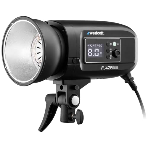 Westcott FJ400-SE 400Ws Photography Studio Strobe – AC-Powered Monolight Flash with FJ Wireless Trigger Compatibility, Bowens Mount, Fast Recycle Time, 5500K Daylight Color, & LED Modeling Light