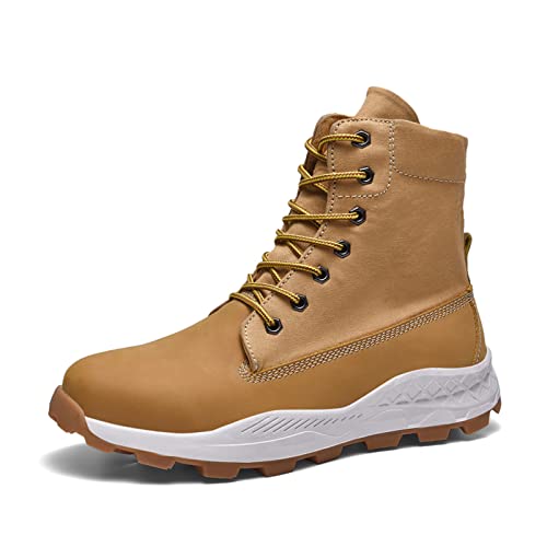 Mnplciea Hiking Boots for Men Lightweight Non-Slip Trekking Camping Casual Ankle Boot Outdoor Comfortable Work Boot Yellow