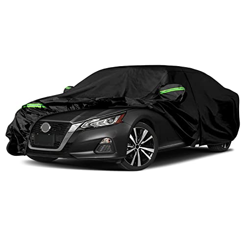 Image of Waterproof Car Covers Replace for 2002-2025 Nissan Altima, 6 Layers All Weather Custom-fit Car Cover with Zipper Door & Windproof Bands for Snow Rain Dust Hail Protection (Altima)