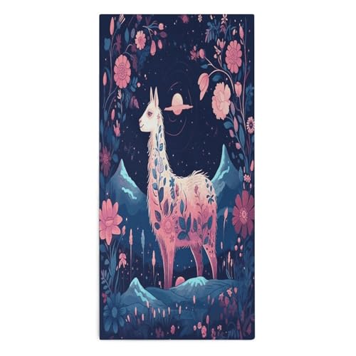 FekiLoot Starry Night Alpaca Towel Lightweight Quick Drying Shower Towels Larger Soft Superfine Fiber Towel Absorbent Comfortable Towels for Travel