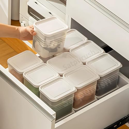 Image of TASMAX Fridge Storage Boxes, Plastic Fridge Containers, Fridge Accessories Items, (EASY FRIDGE CONT - 6 SET)