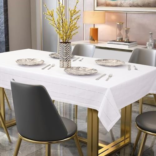 UNIQINNOW Rustic Farmhouse Rectangle Tablecloth Heavy Duty Fabric 100% Cotton - Washable Dining...