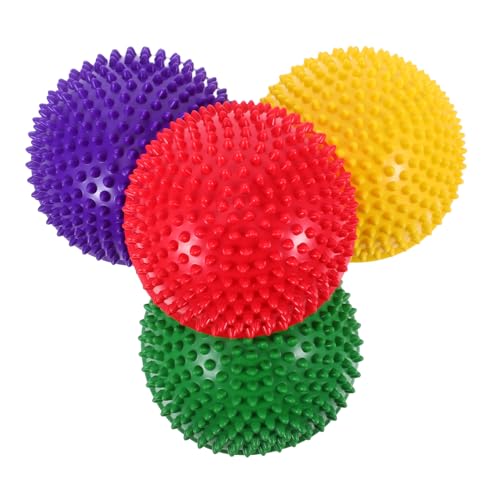Ipetboom 4Pcs Hedgehog Style Balancing Spiked Stability Training Domes for Adults Balance Exercise Tools for Coordination and Sensory Development