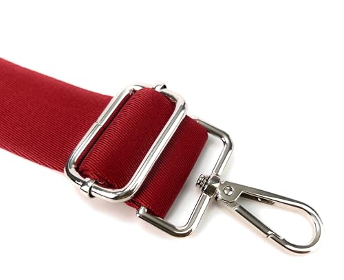 Image of Purse Strap Replacement for Crossbody Bags & Handbags | Premium Webbing with Silver Hardware Clip-On Installation Adjustable Length Comfortable Wide Guitar Style Strap