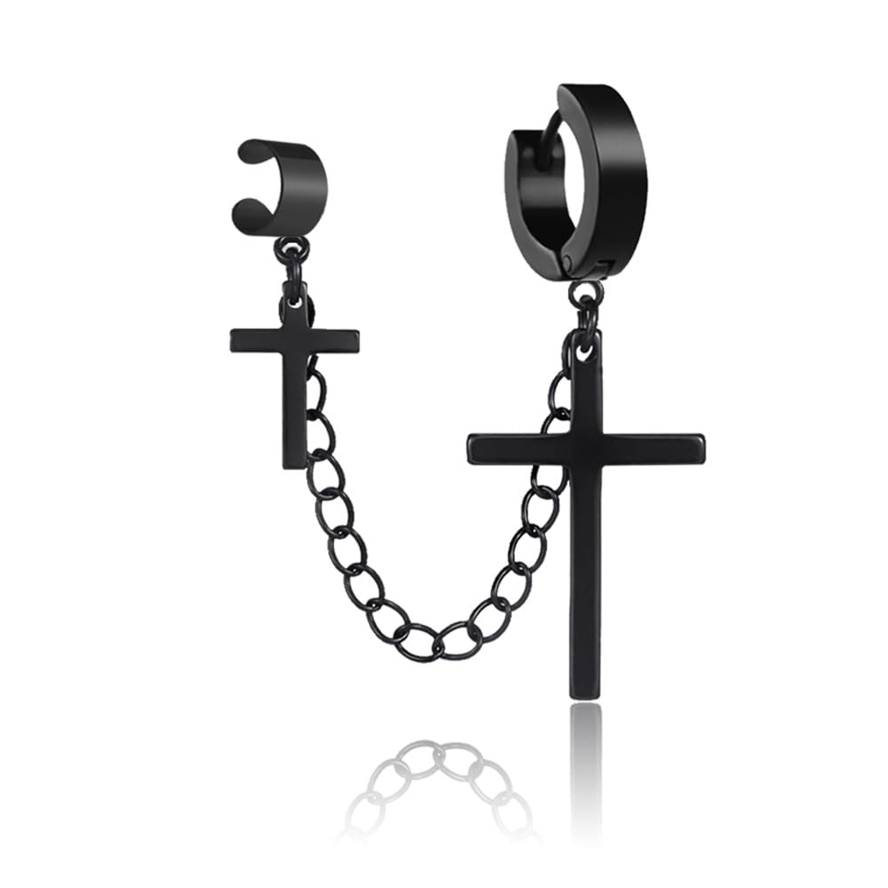 Black Punk Cross Chain Earring (B0D9HGR7MF) Amazon Price History, Amazon Price Tracker