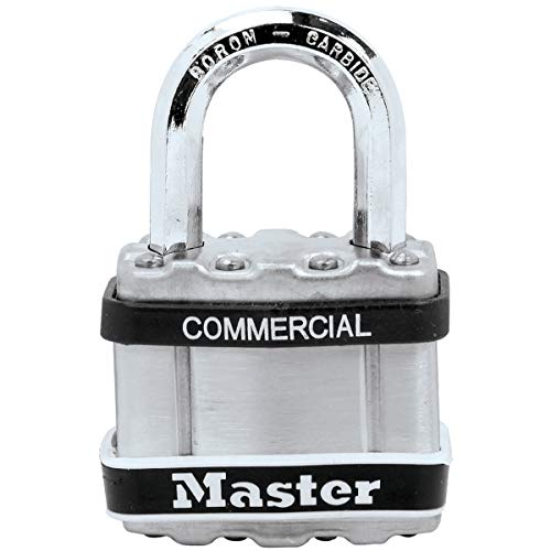 MASTER LOCK Keyed Padlock, 13/16 in,Rectangle,Silver