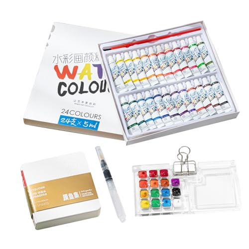 Juego de acuarela de tamaño de bolsillo, juego de pintura de viaje de acuarela, juego de viaje de acuarela portátil, paleta de acuarela acrílica, kits de dibujo para artistas de viaje al aire libre