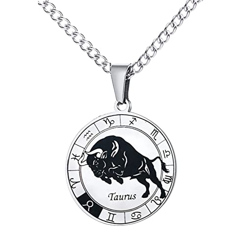 HIJONES Moneda Redonda Zodiaco Constelación Collar Colgante para