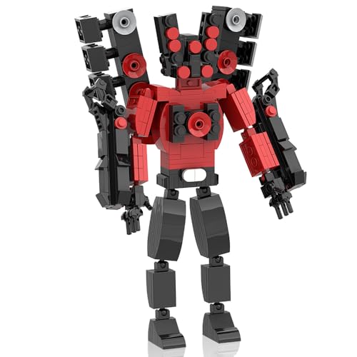 Skibidi Bausteine 3D Toilet Series Figure Set Mit Titan Speakerman - Upgraded Building Blocks Spielzeug für Kinder Jungen Oder Mädchen (Red01)