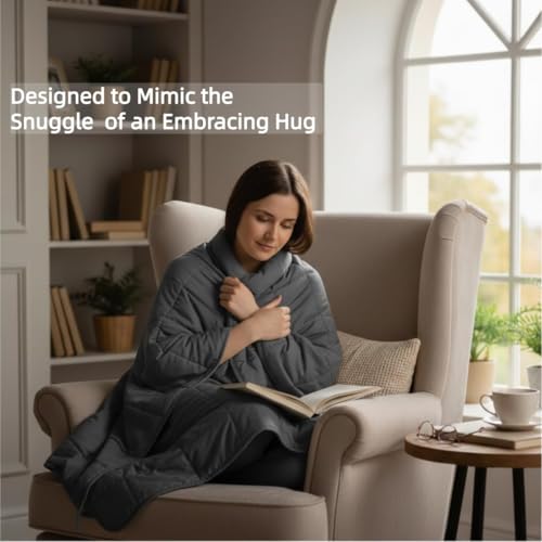 Image of Smart Queen Weighted Blanket 20 lbs for Adults & Couple to Share (60 inchx 80 inch, Queen Size) Heavy Blanket for Bedding, Soft Breathable Cotton with Machine Washable for Sleeping